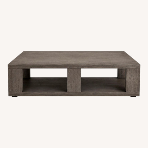 Used Restoration Hardware Hayes Light Gray Wood Coffee Table for sale on AptDeco