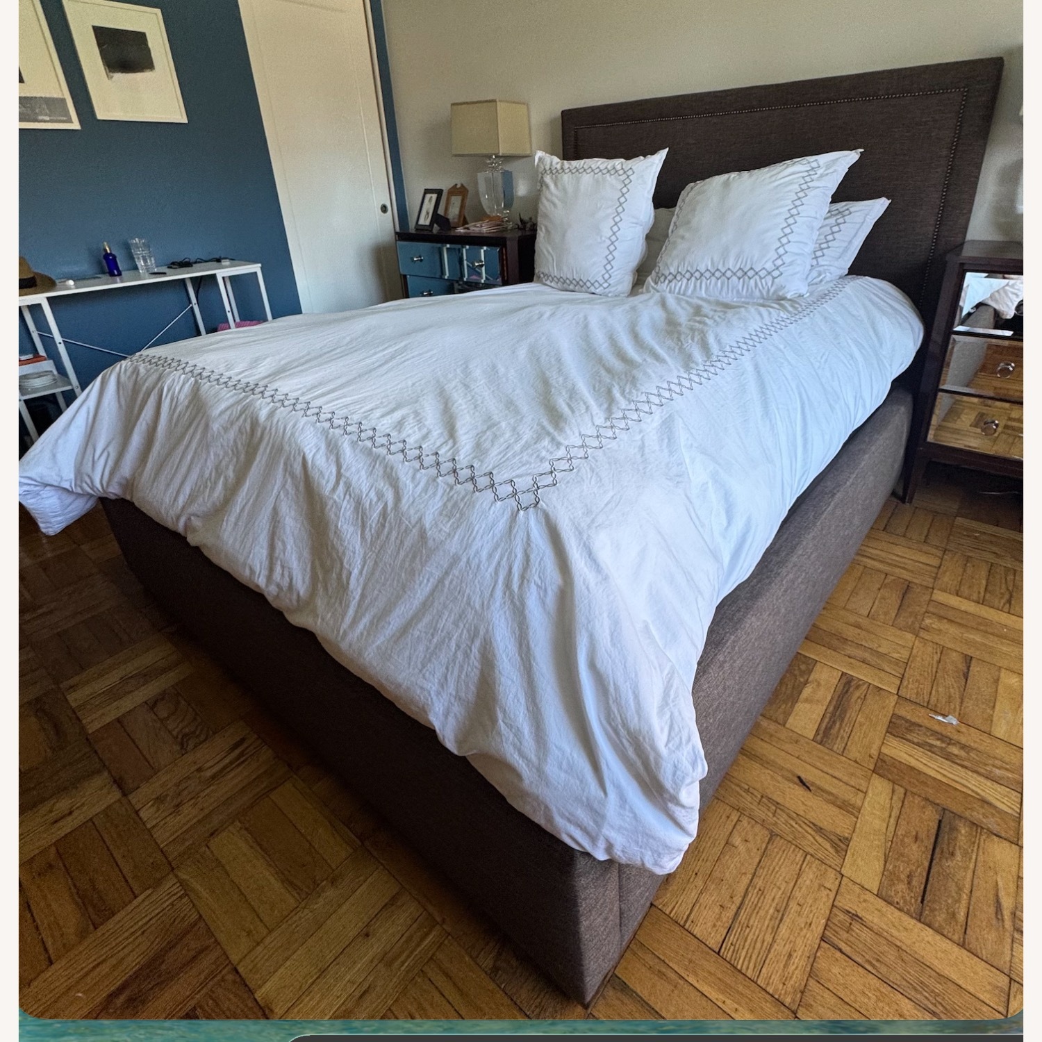 Bernhardt Furniture Dark Brown Fabric Queen Bed - image-2