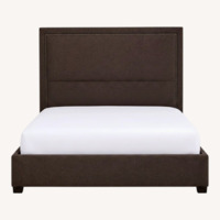 Bernhardt Furniture Dark Brown Fabric Queen Bed
