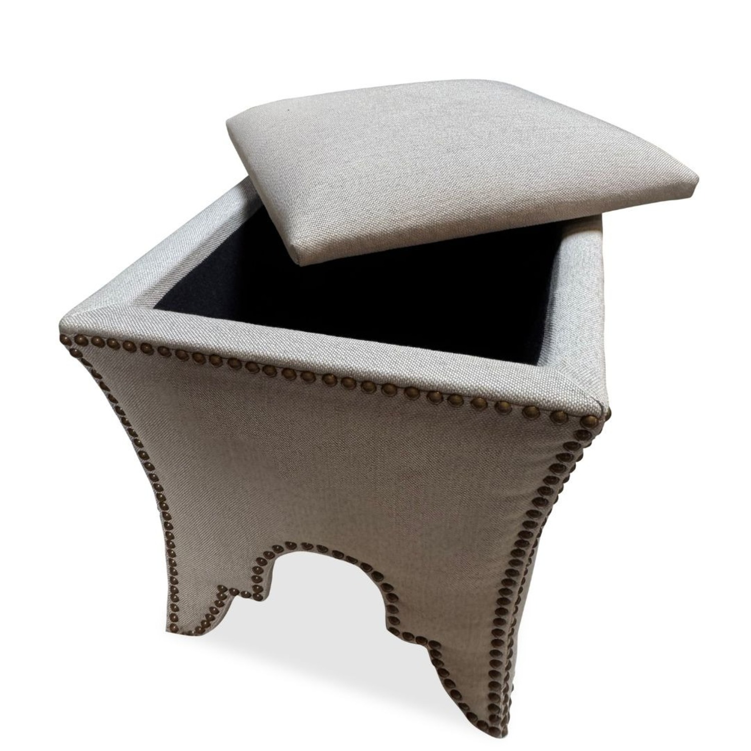 Pair of Transitional Stools Nailheads and Storage - image-4
