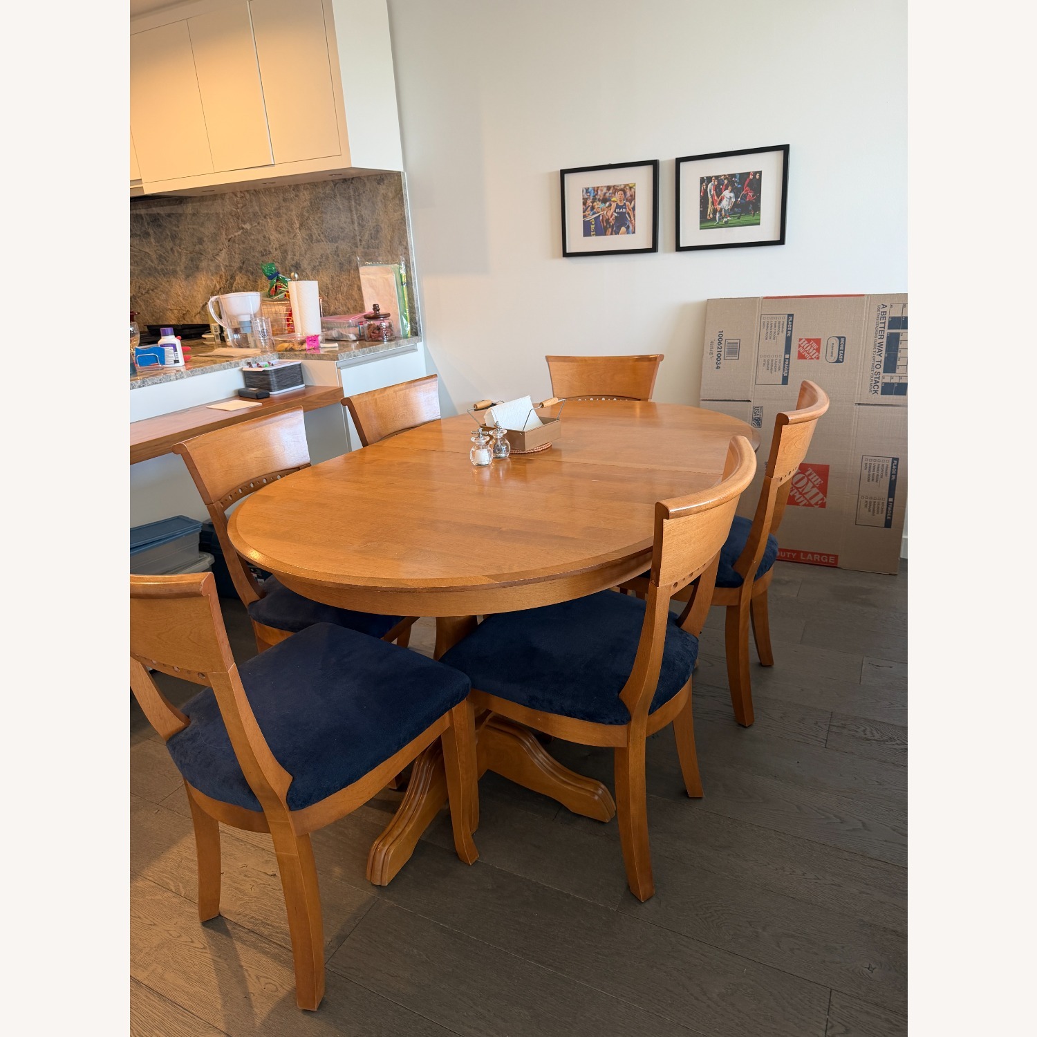 Canadel Light Brown Wood Dining Table & 6 Chairs - image-1