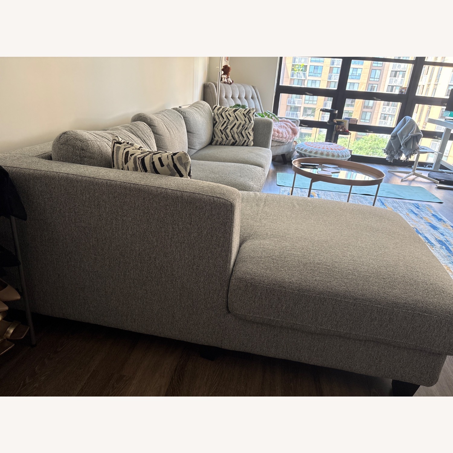Wayfair Light Gray Fabric 2 Piece Sectional - image-2