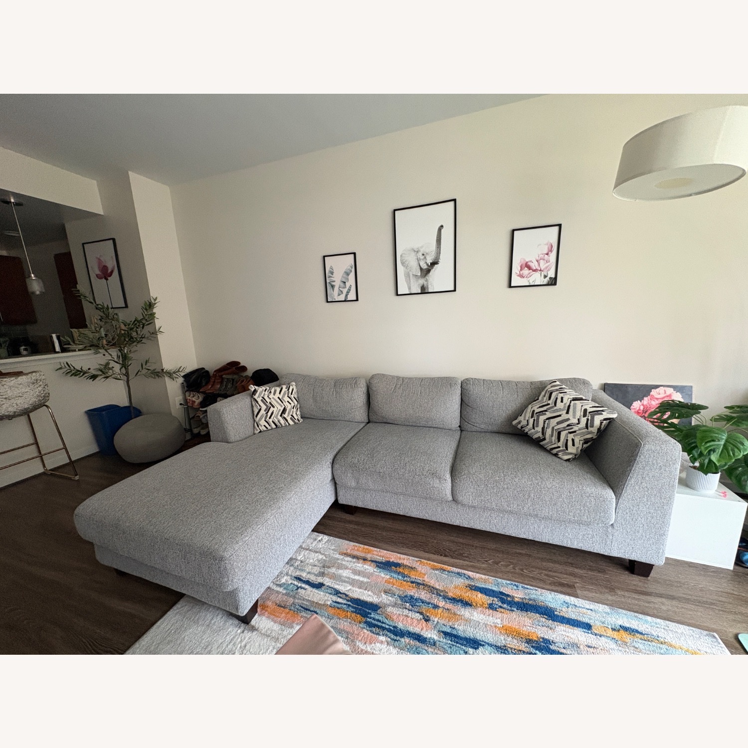 Wayfair Light Gray Fabric 2 Piece Sectional - image-1