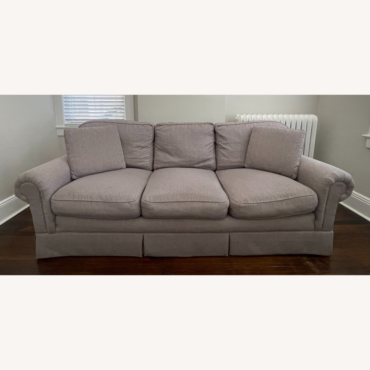 Custom Calico Corners Dark Gray Fabric Sofa - image-1