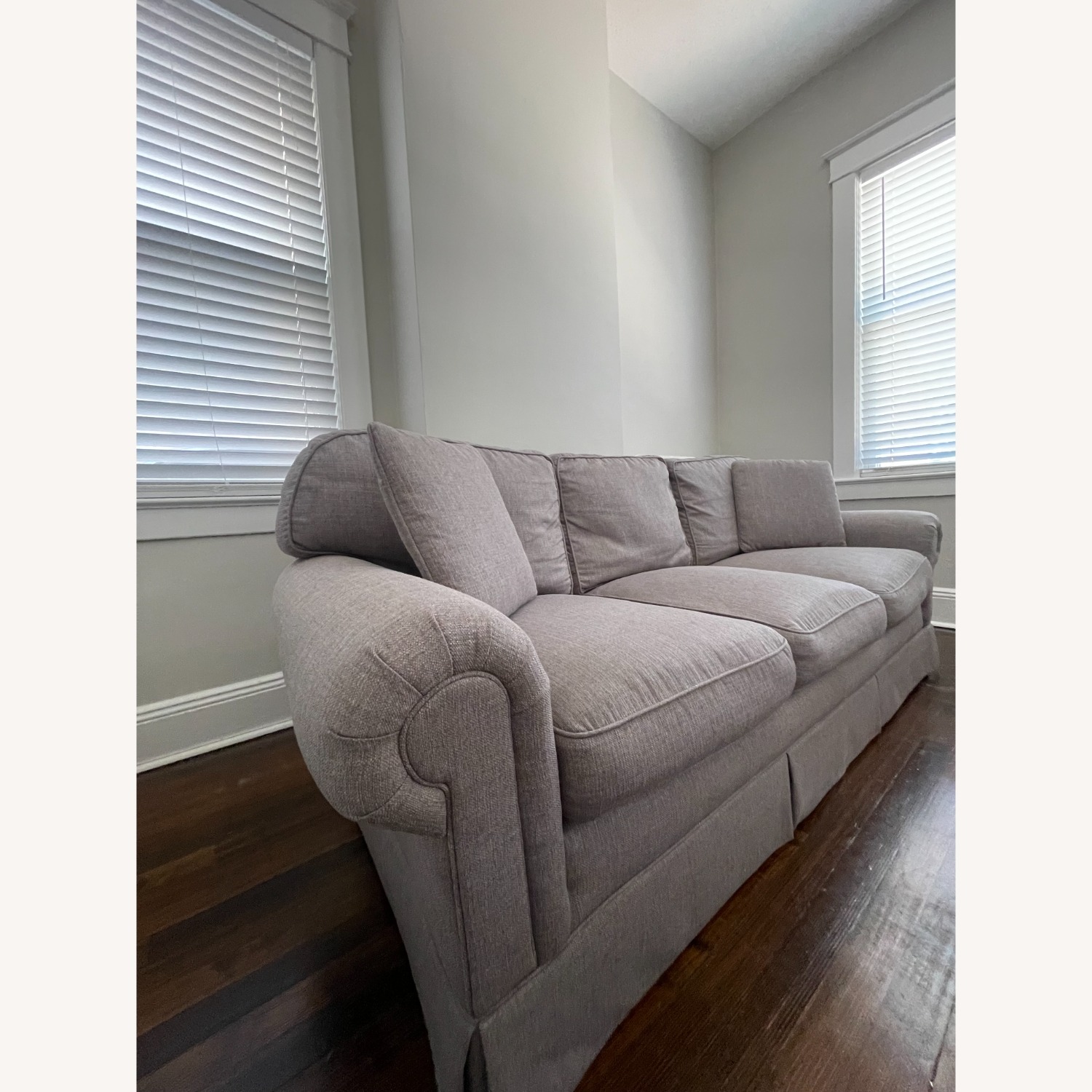 Custom Calico Corners Dark Gray Fabric Sofa - image-2