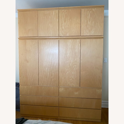 Used Gothic Cabinet Craft Natural Wood Armoire for sale on AptDeco