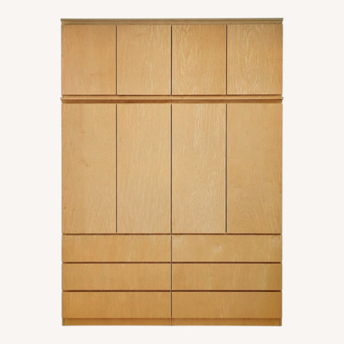Used Gothic Cabinet Craft Natural Wood Armoire for sale on AptDeco