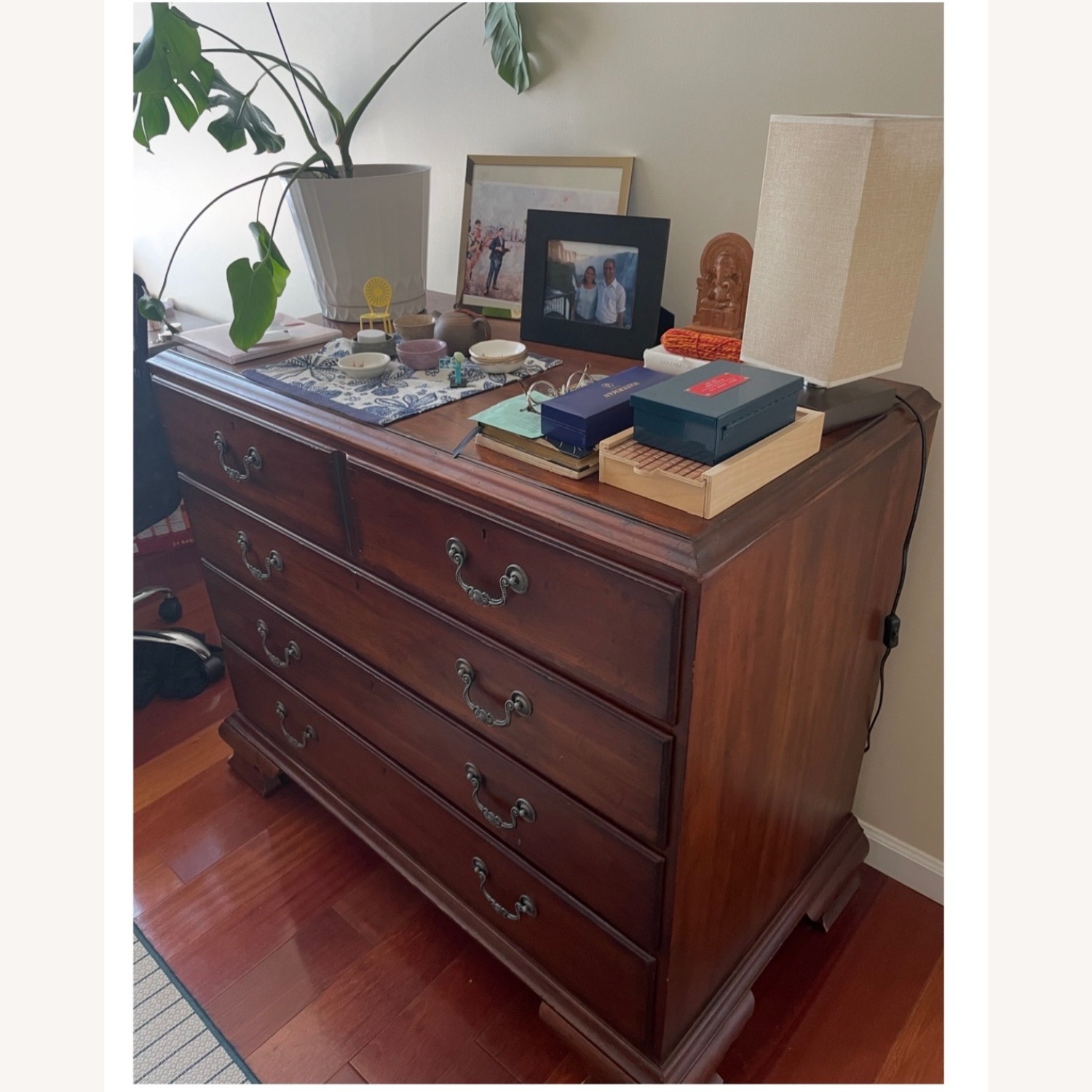 Dark Cherry Wood Dresser - image-1