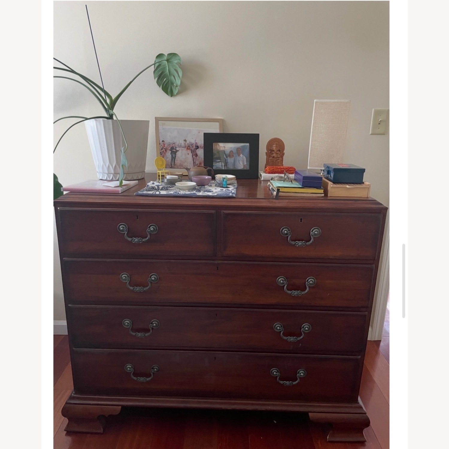 Dark Cherry Wood Dresser - image-2