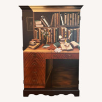 Hardwood Classic Trompe l’oeil Cabinet Storage
