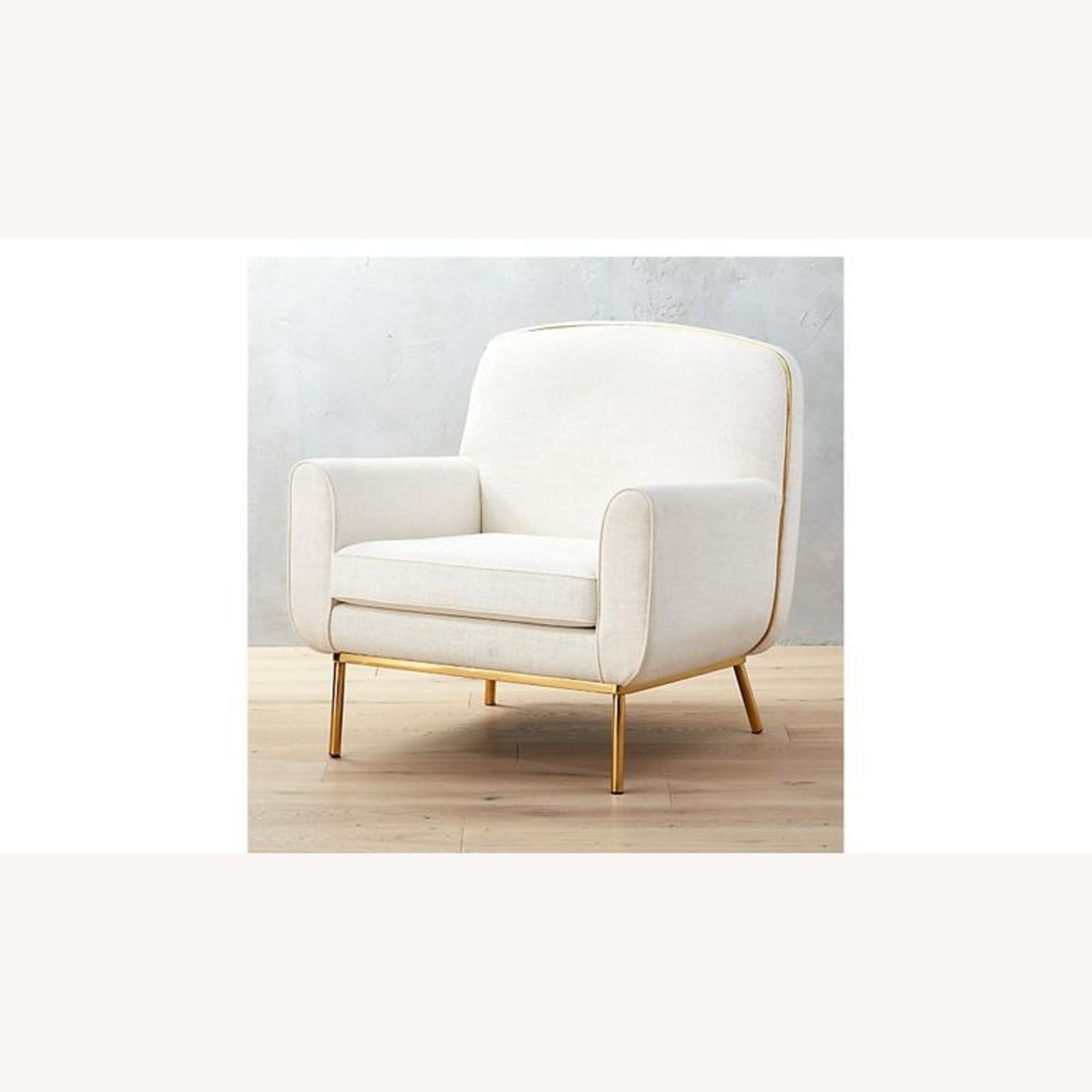 CB2 Halo White Fabric Armchair - image-7