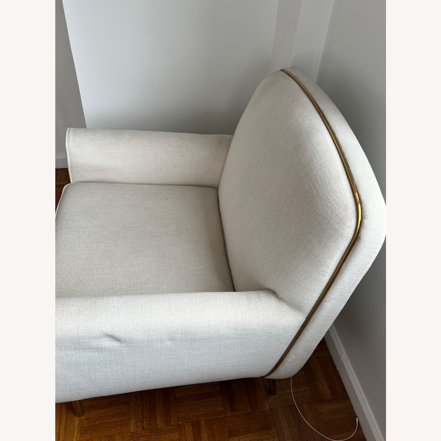 CB2 Halo White Fabric Armchair - image-2