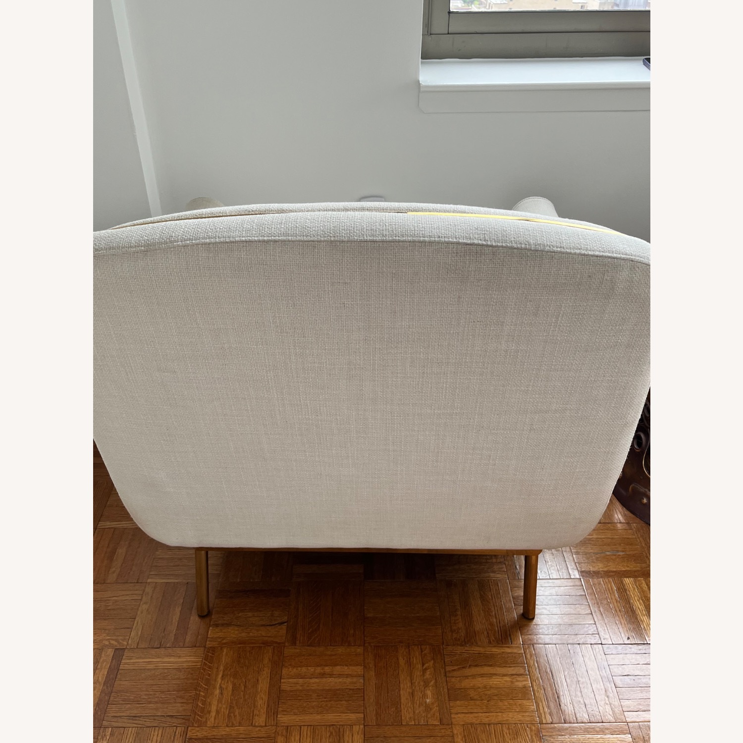 CB2 Halo White Fabric Armchair - image-5