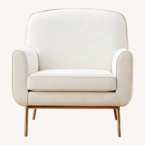Used CB2 Halo White Fabric Armchair for sale on AptDeco