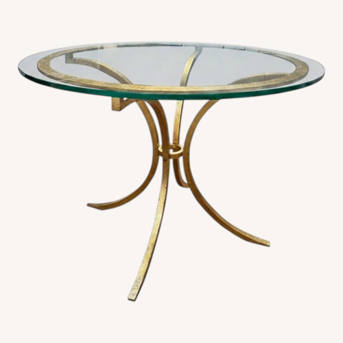 Used Gilt Round Iron Table By Roger Thibler for sale on AptDeco