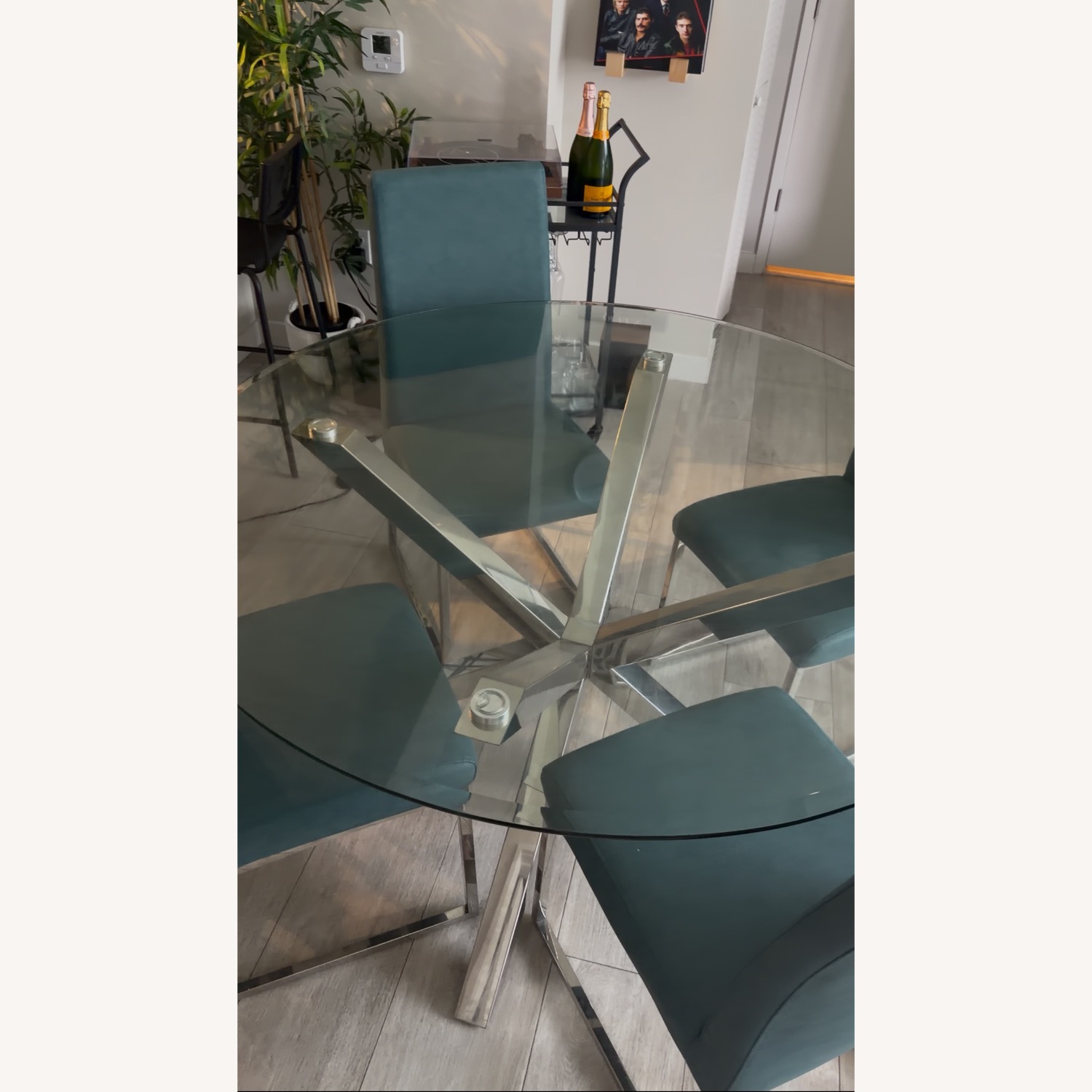 Rooms To Go Modern Round Glass Dining Table Set - image-3