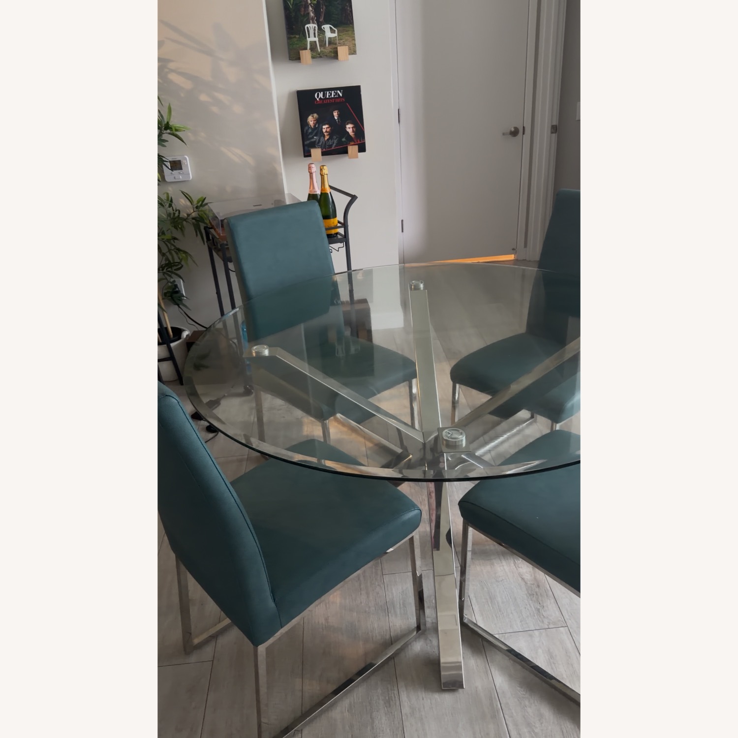 Rooms To Go Modern Round Glass Dining Table Set - image-2