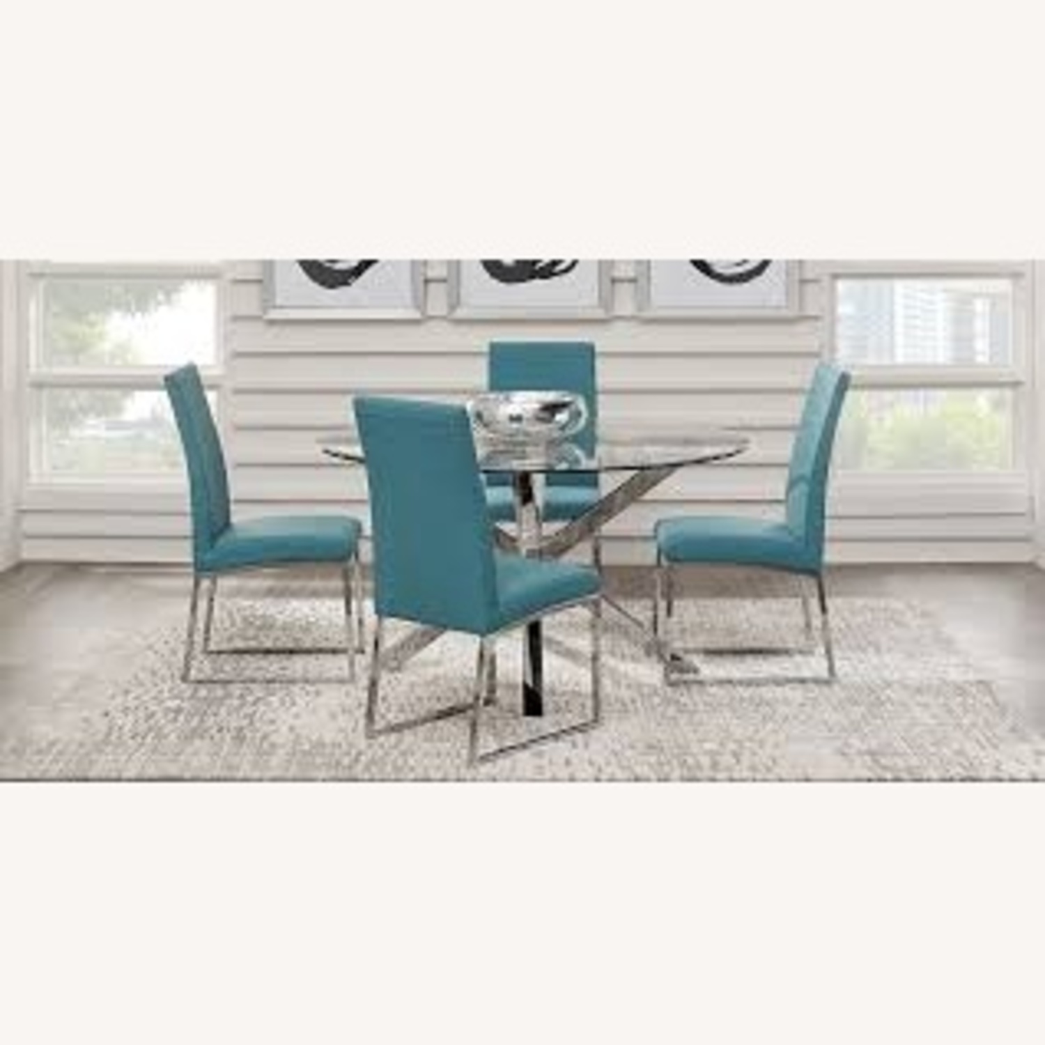 Rooms To Go Modern Round Glass Dining Table Set - image-5