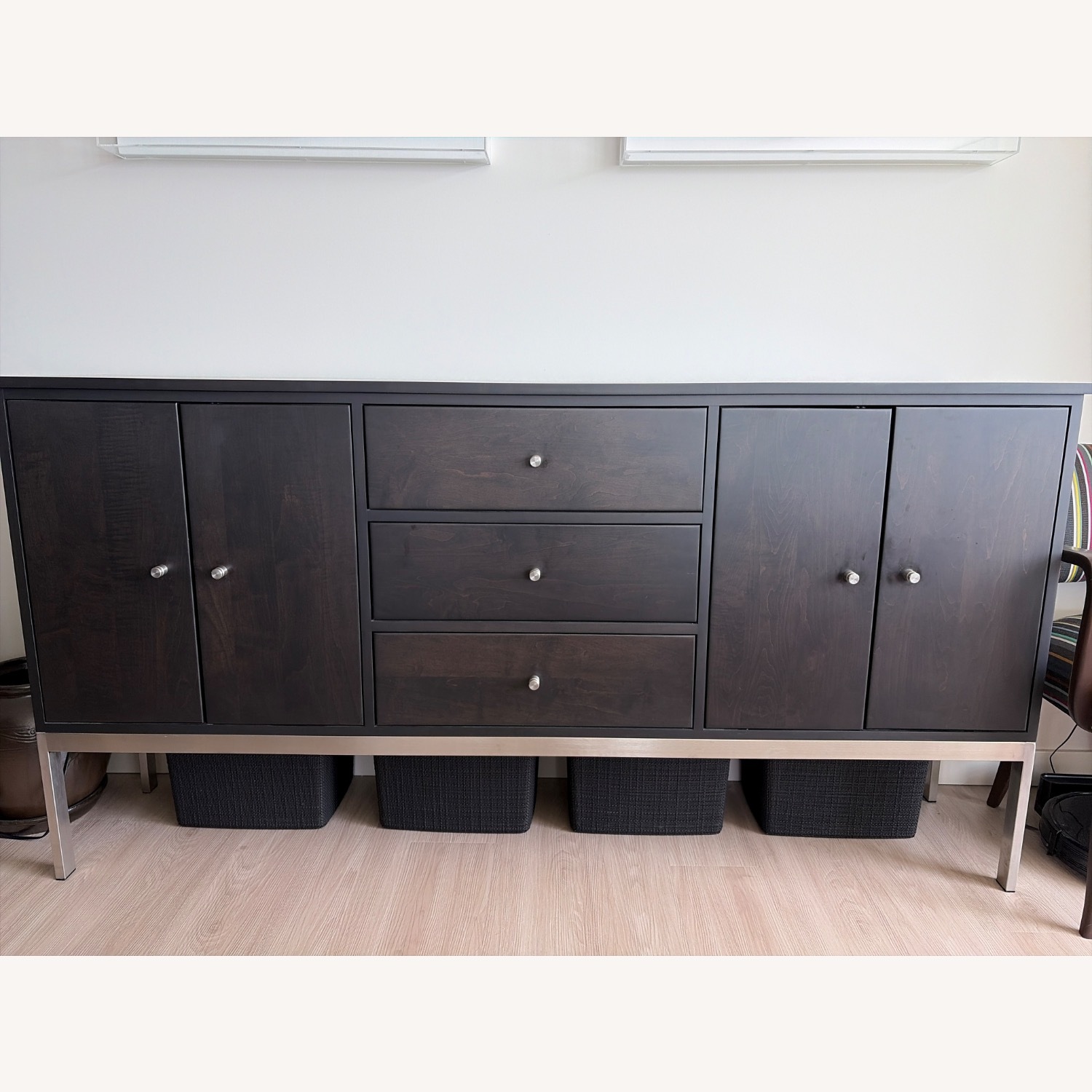 Room & Board Linear Credenza Charcoal Maple - image-1