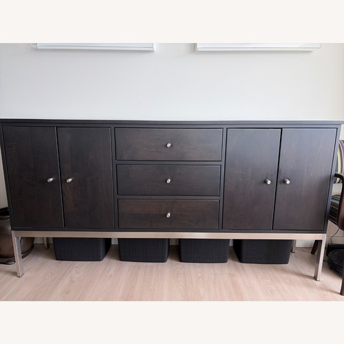Used Room & Board Linear Credenza Charcoal Maple for sale on AptDeco