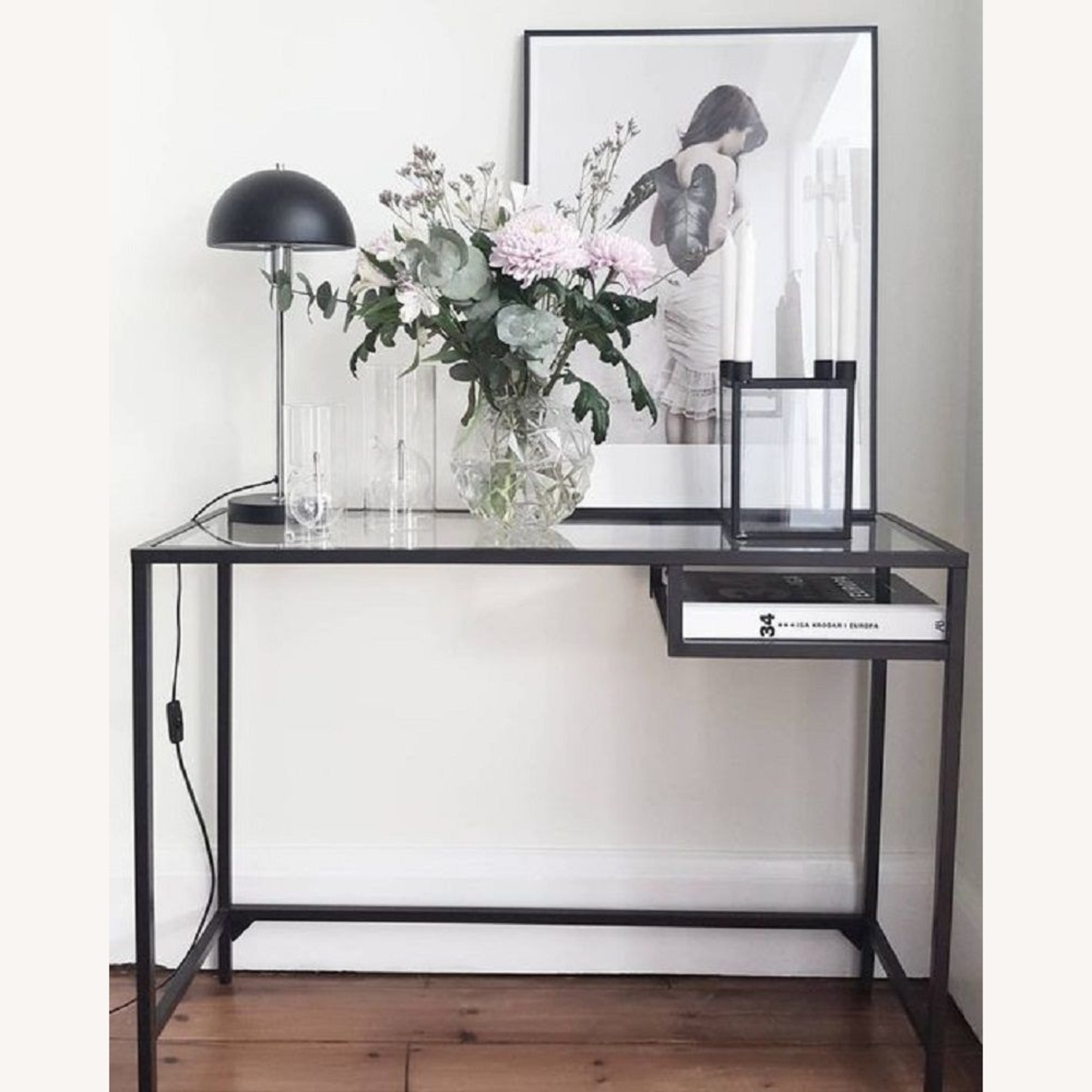 IKEA Vittsjö Black Glass Top Desk - image-4
