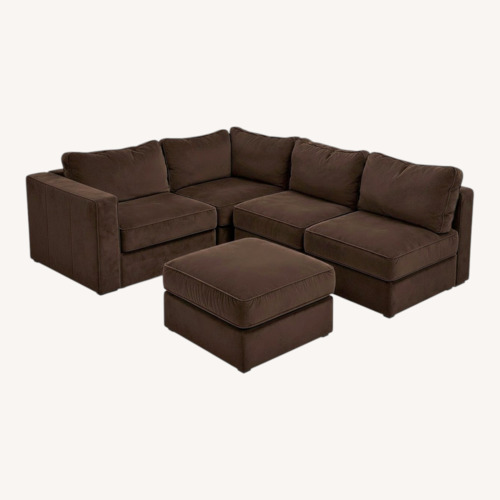 Used LoveSac Dark Brown Velvet 3+ Piece Sectional for sale on AptDeco