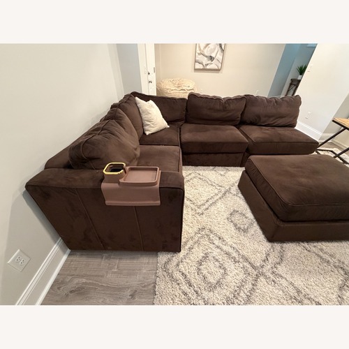 Used LoveSac Dark Brown Velvet 3+ Piece Sectional for sale on AptDeco