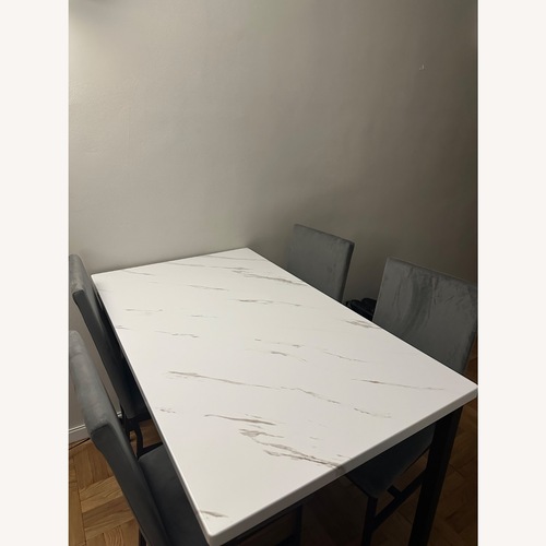 Used Janece Dark Gray Velvet Dining Set for sale on AptDeco