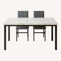 Janece Dark Gray Velvet Dining Set