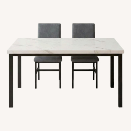Used Janece Dark Gray Velvet Dining Set for sale on AptDeco