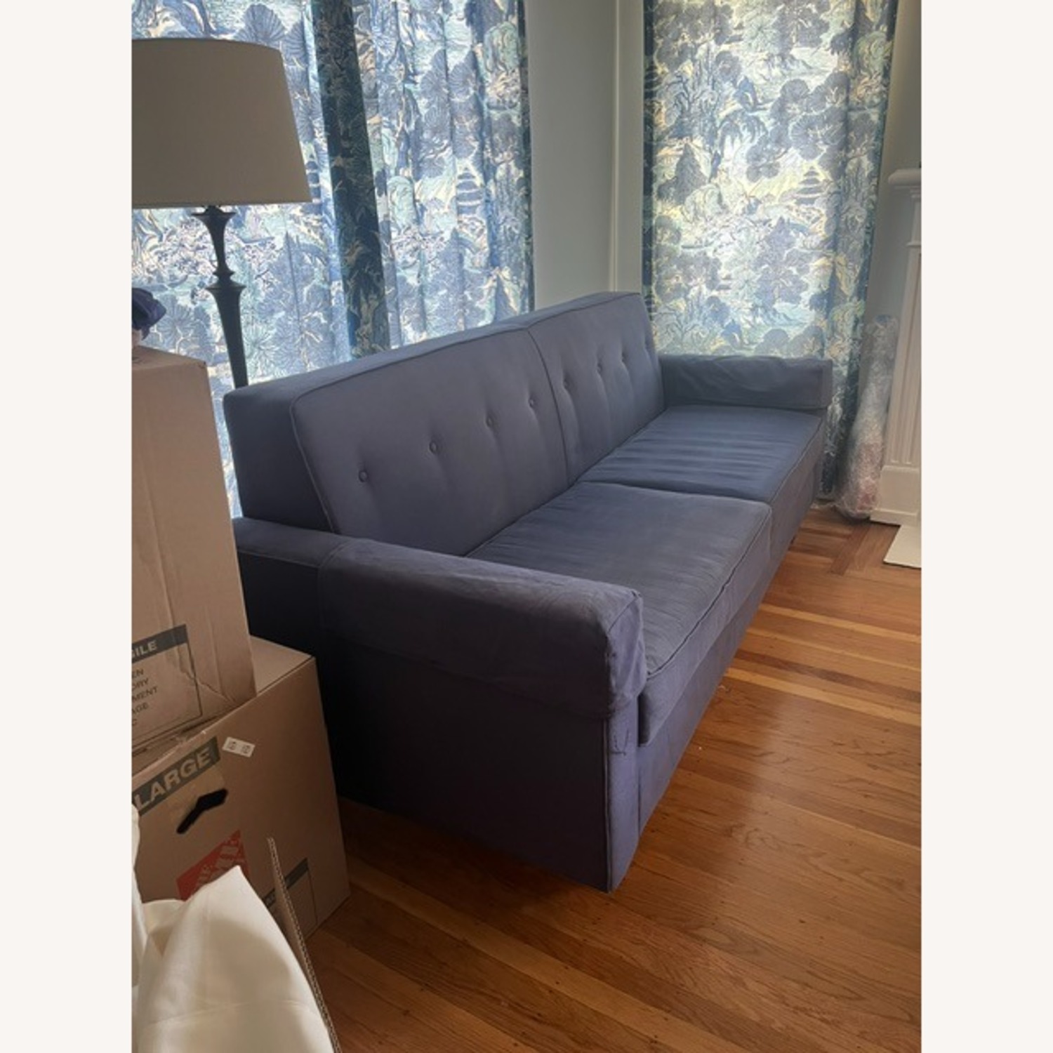 Blue Fabric 2 Seater Sofa - image-4