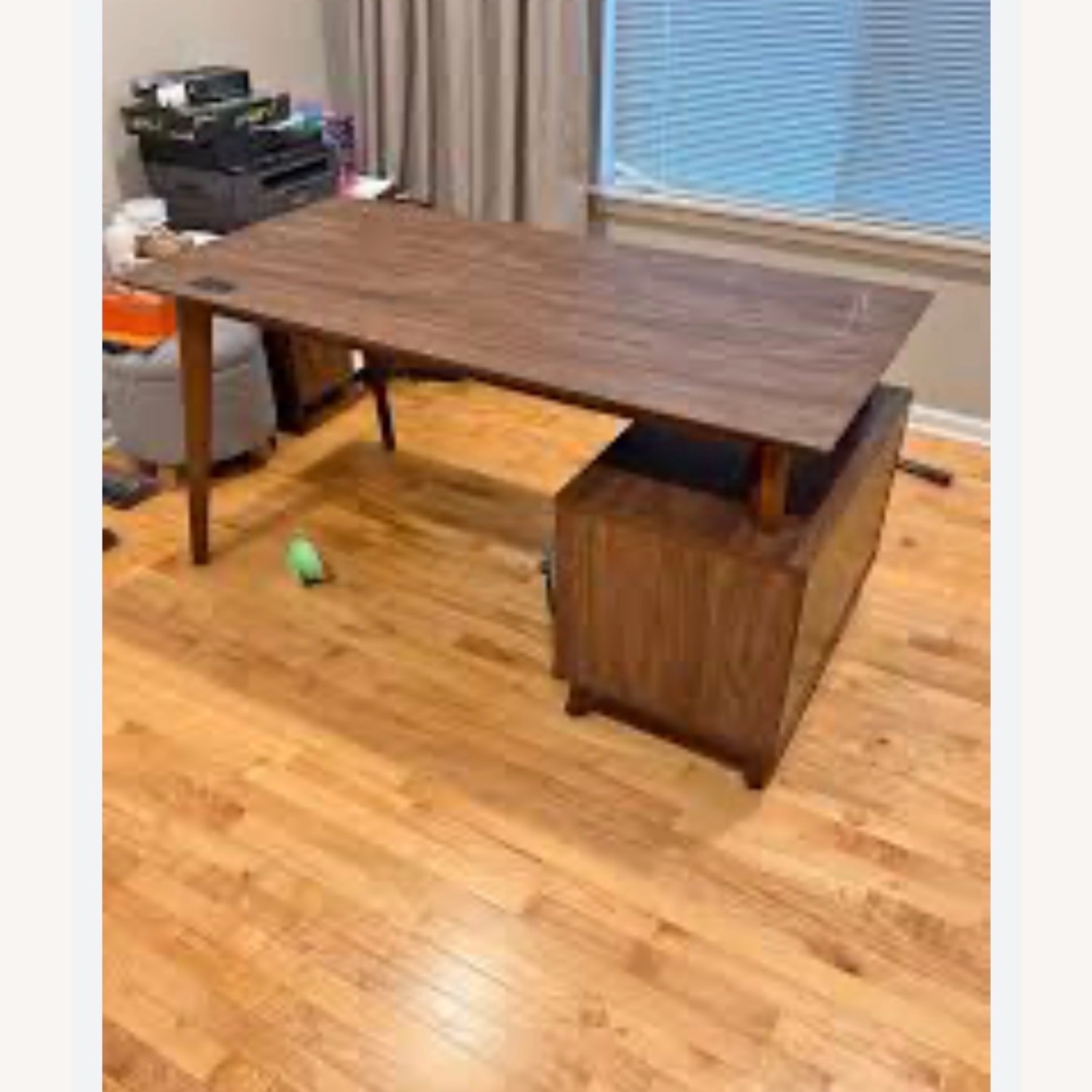 Staples Dark Brown Wood Desk - image-2