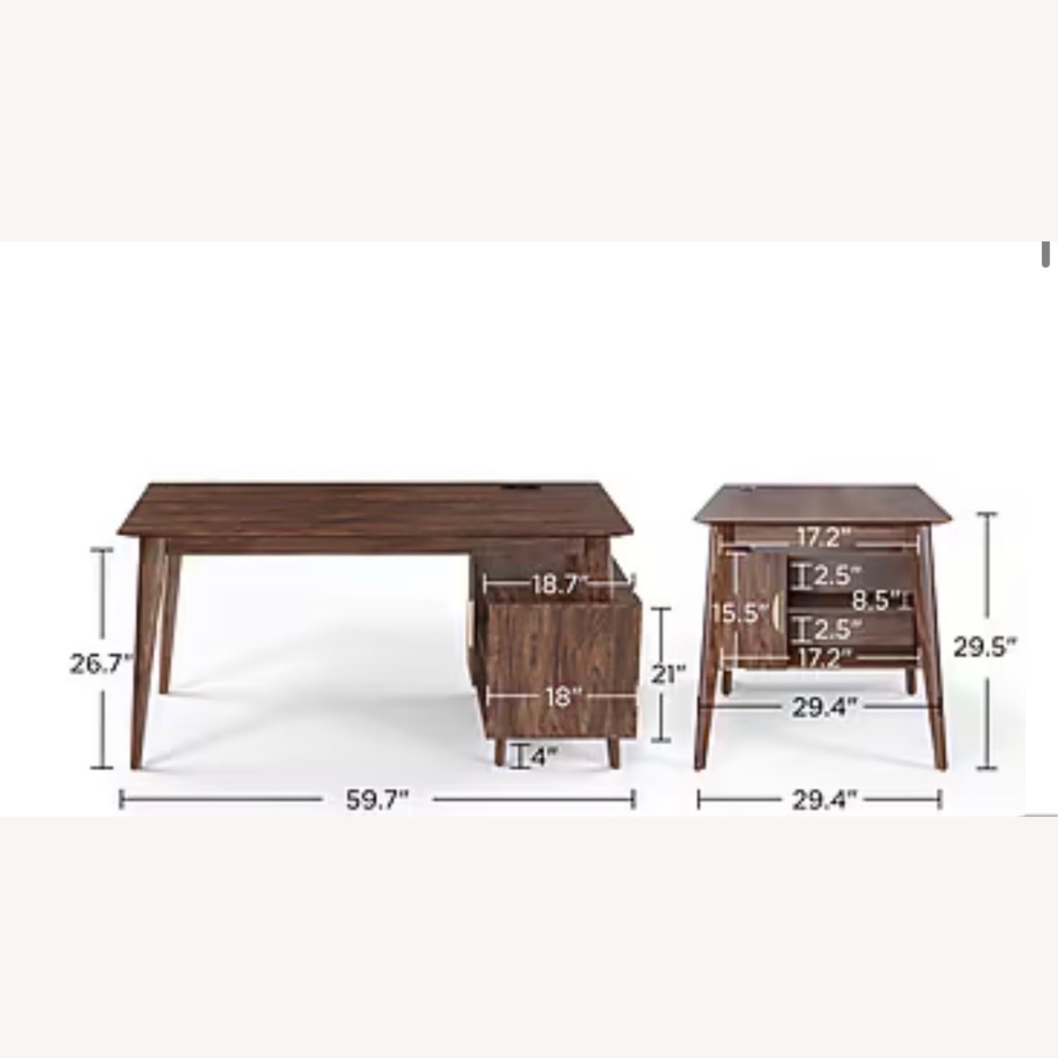 Staples Dark Brown Wood Desk - image-3