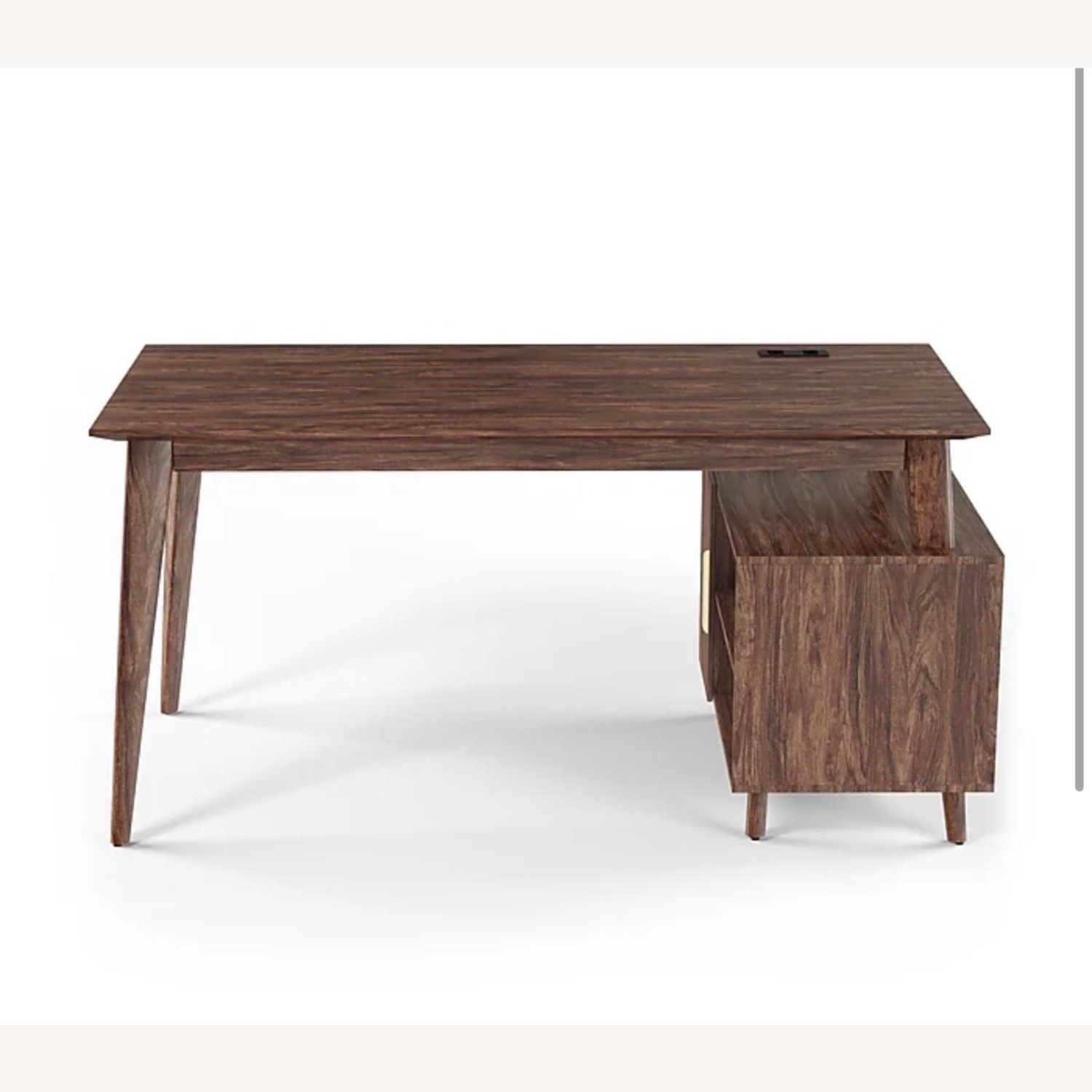 Staples Dark Brown Wood Desk - image-1