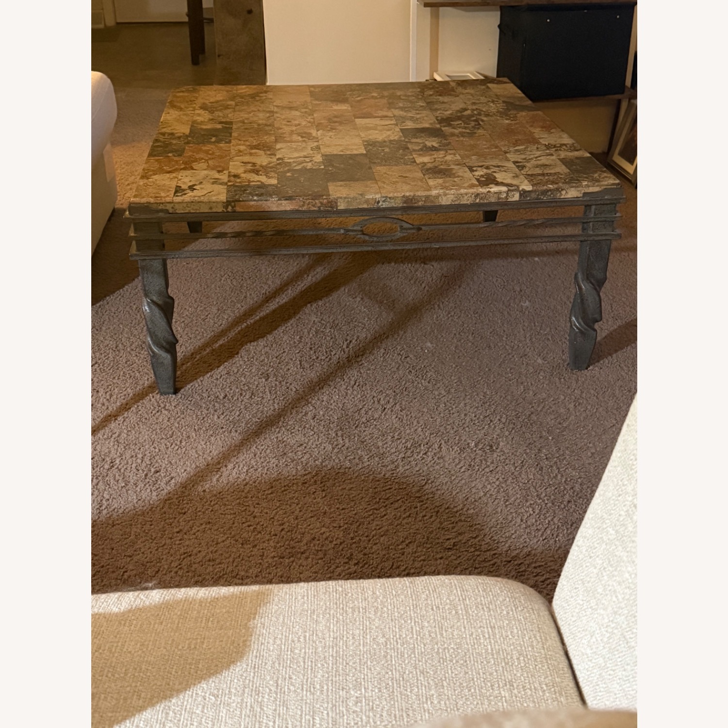 Dark Brown Stone Coffee Table - image-5