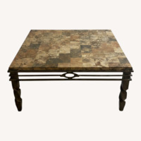 Dark Brown Stone Coffee Table