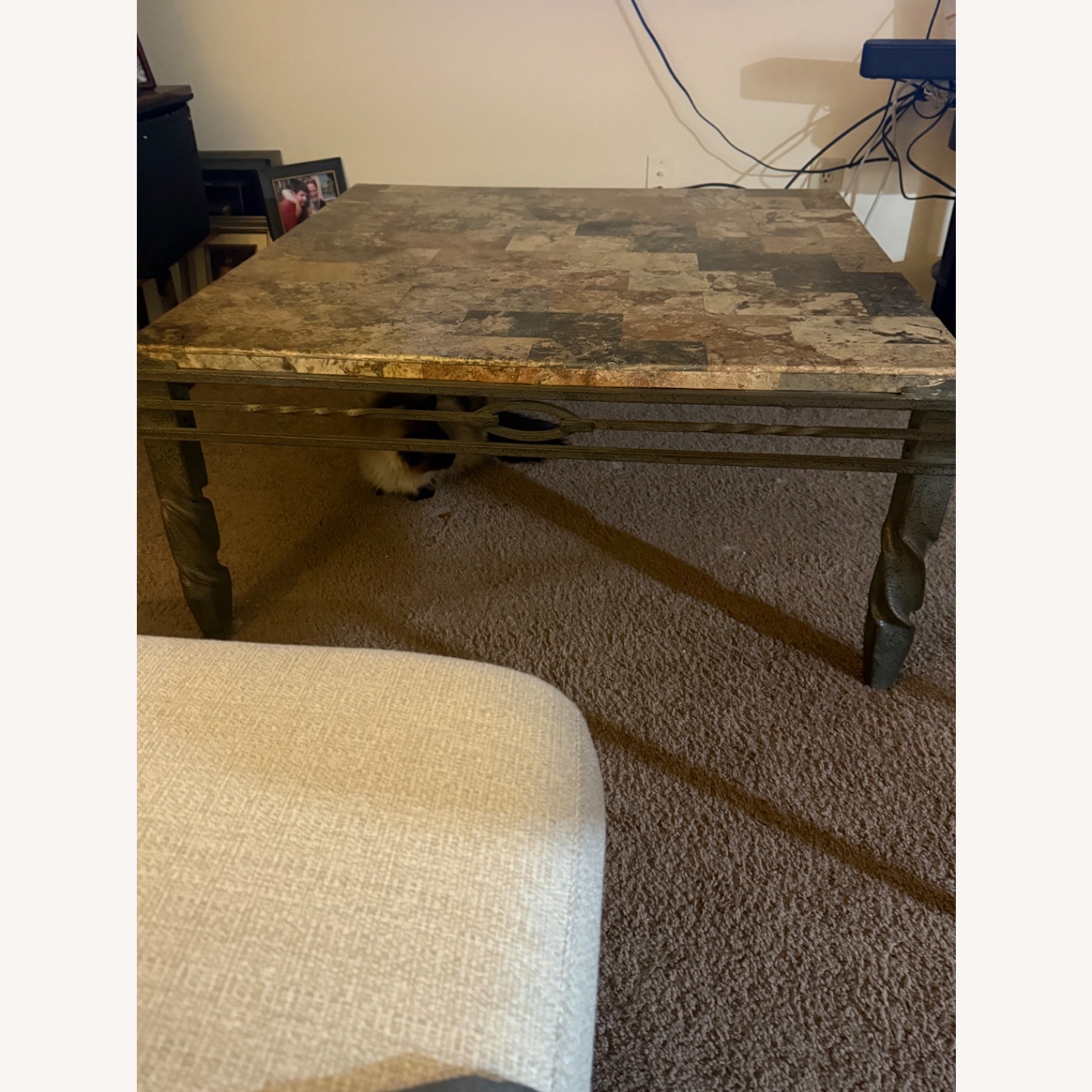 Dark Brown Stone Coffee Table - image-2