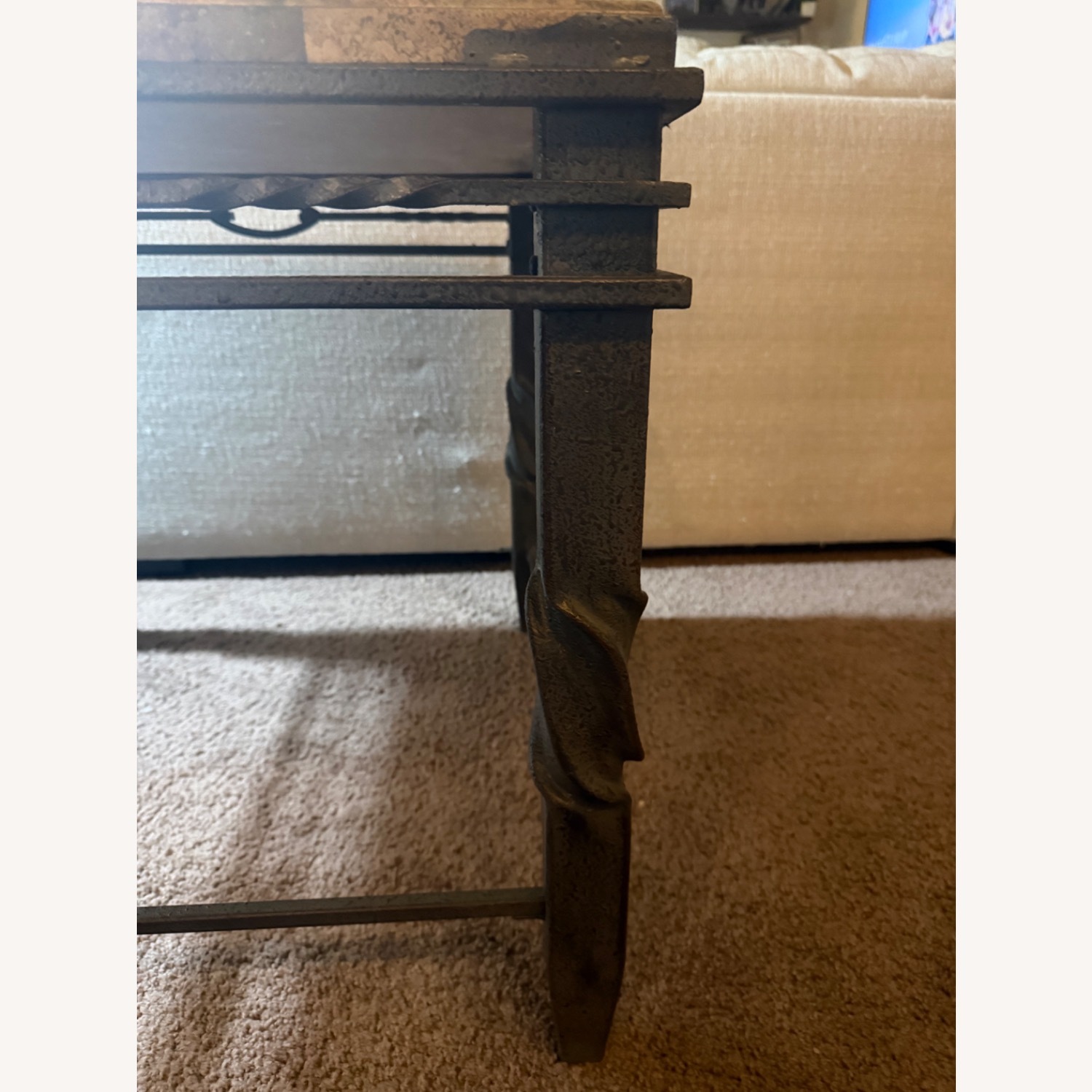 Raymour & Flanigan Dark Brown Stone Side Table - image-4