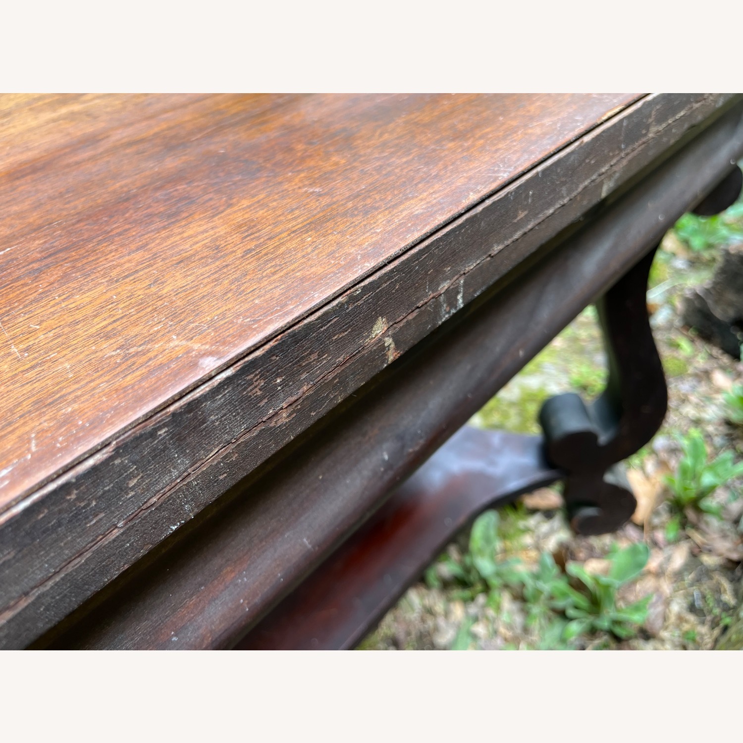 Antique Desk Console Table Scrolled Legs - image-8