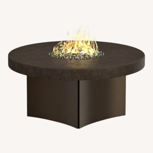 Used Gas Fire Pit Table Savanna Stone Patio Furniture for sale on AptDeco
