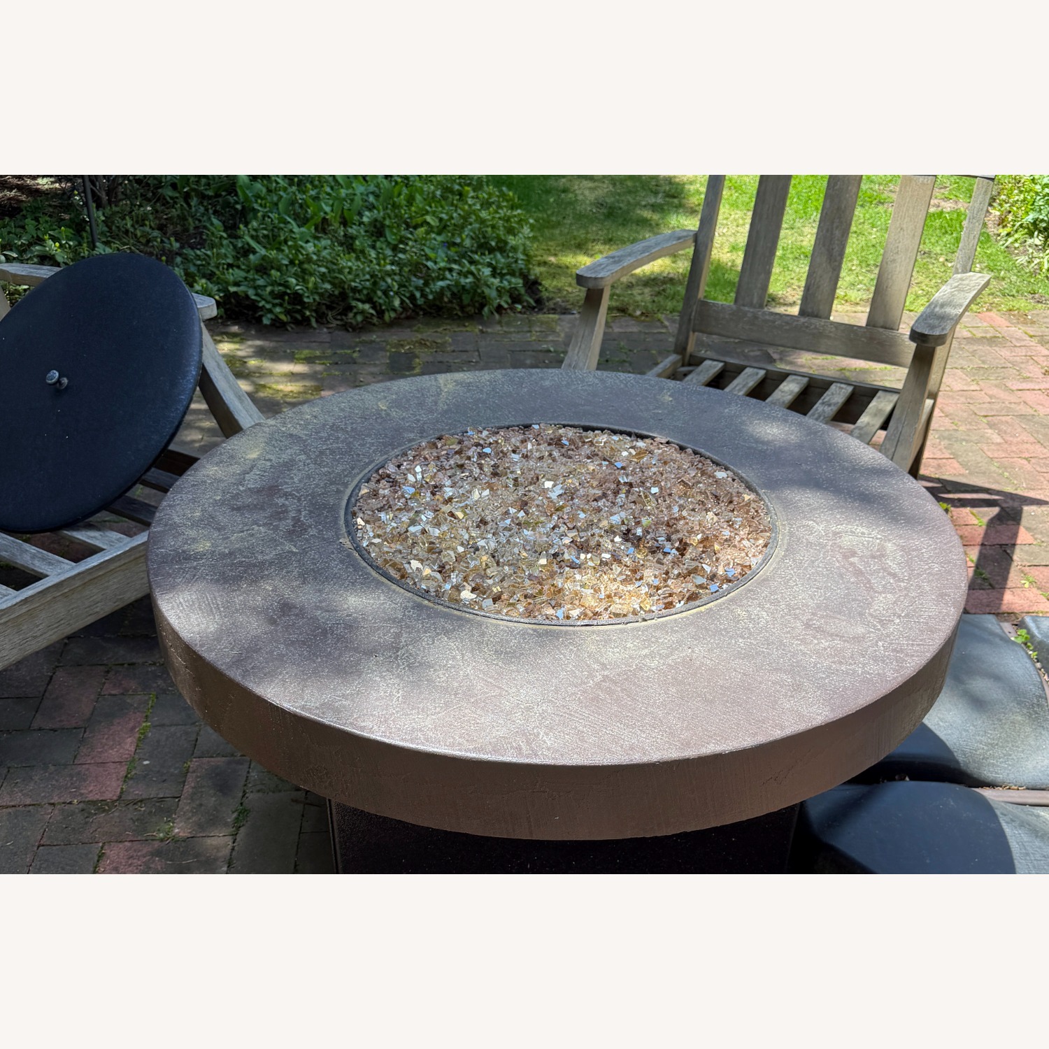 Gas Fire Pit Table Savanna Stone Patio Furniture - image-1