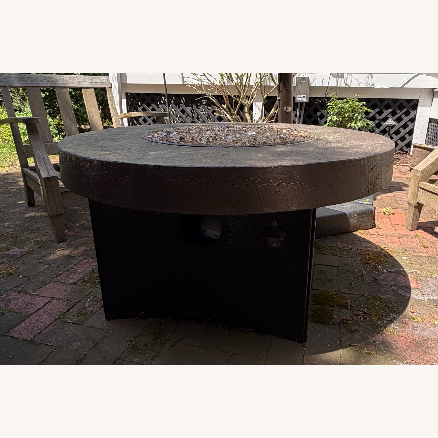 Gas Fire Pit Table Savanna Stone Patio Furniture - image-3