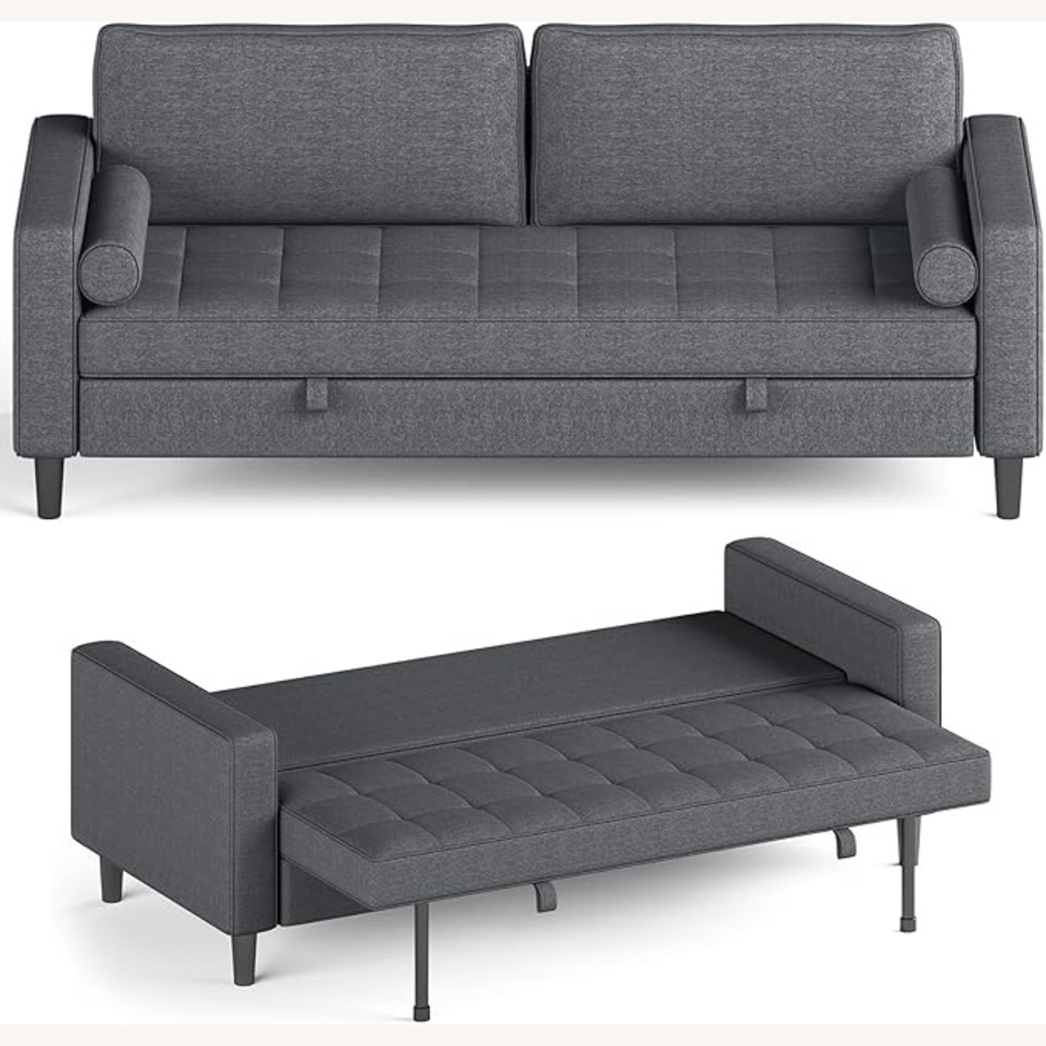 Amazon Light Gray Sleeper Sofa - image-7