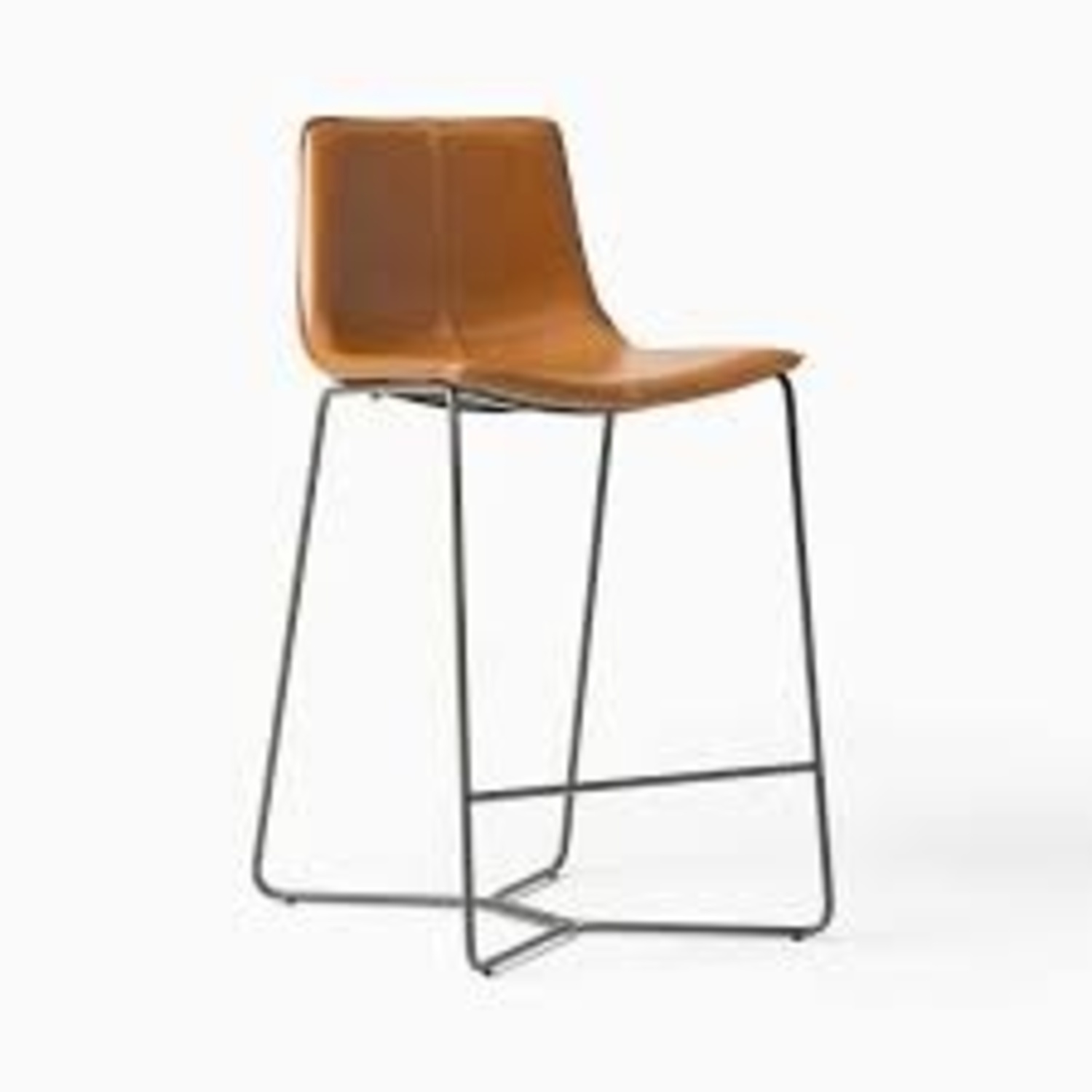West Elm Slope Leather Bar Stools 2 - image-4