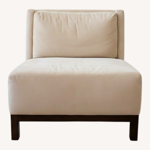 Used Light Brown Suede Accent Chair for sale on AptDeco