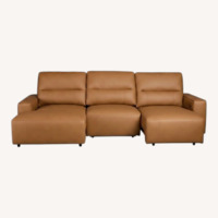 City Furniture Dark Brown Leather Chaise Sectional