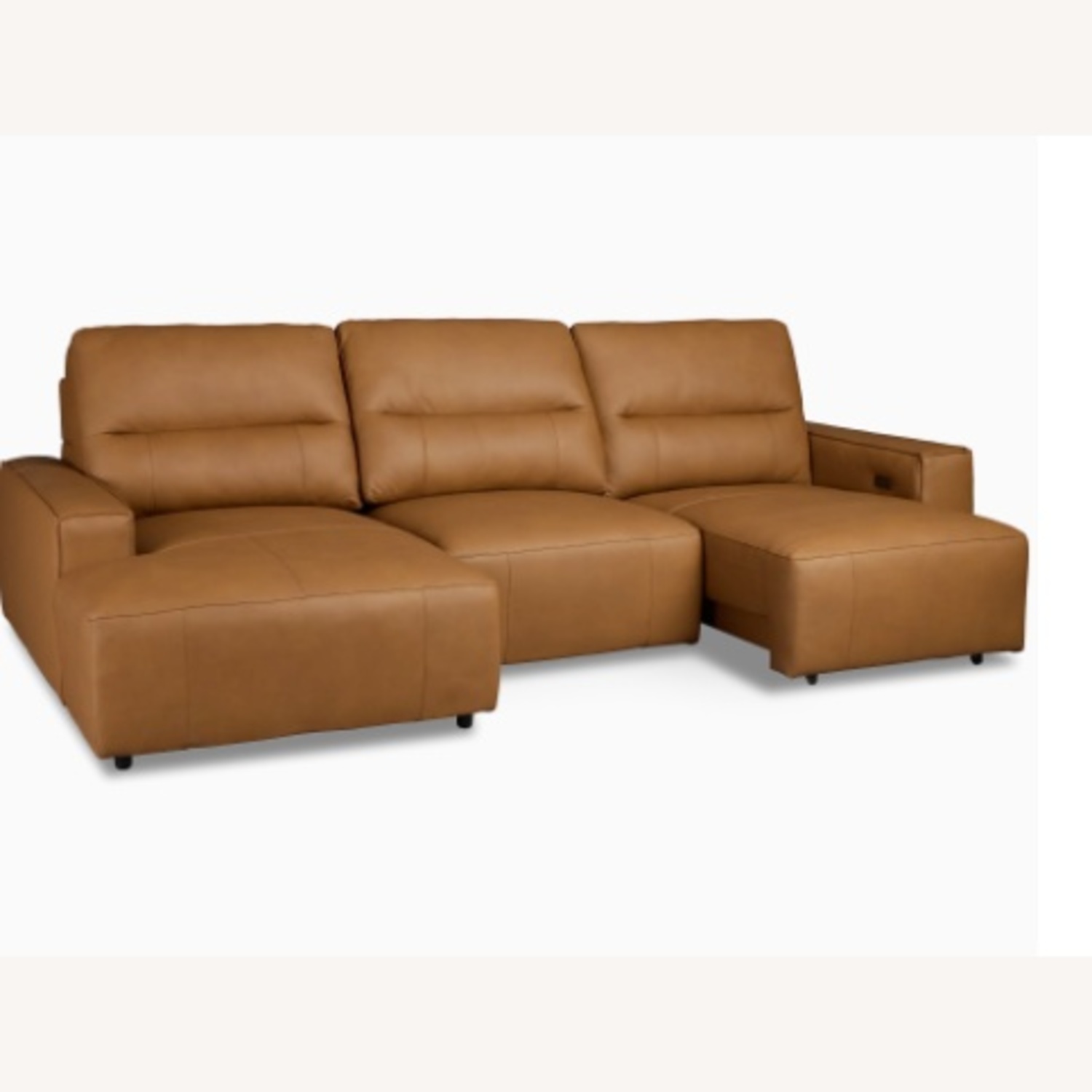 City Furniture Dark Brown Leather Chaise Sectional - image-6
