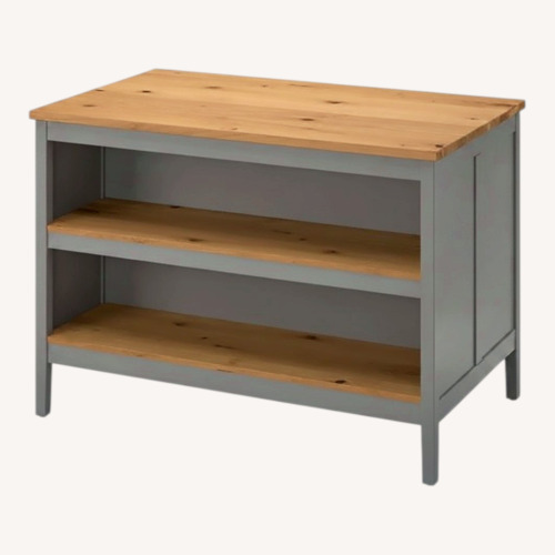Used IKEA Tornviken Light Gray Kitchen Island for sale on AptDeco