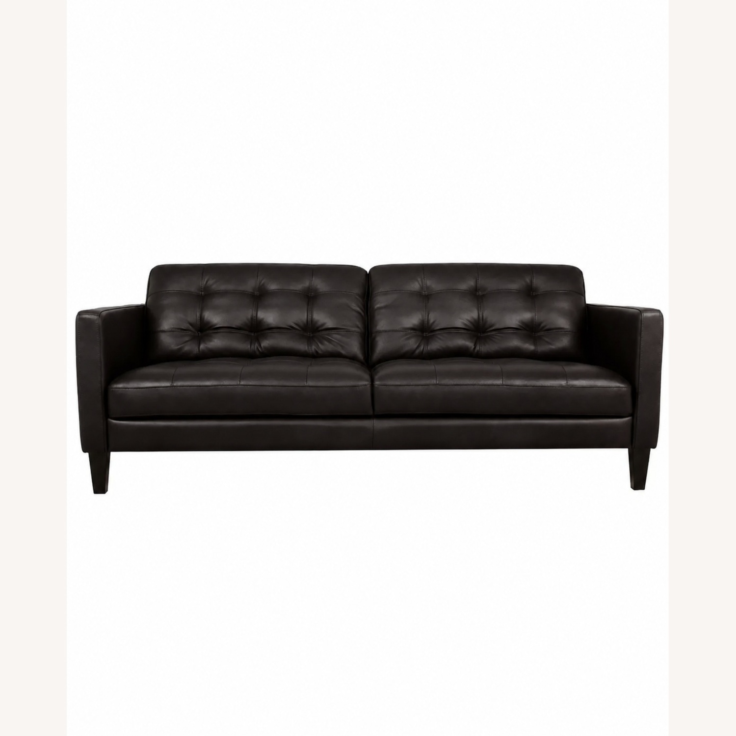 Macy’s Pezley Tufted Brown Leather Sofa  - image-5