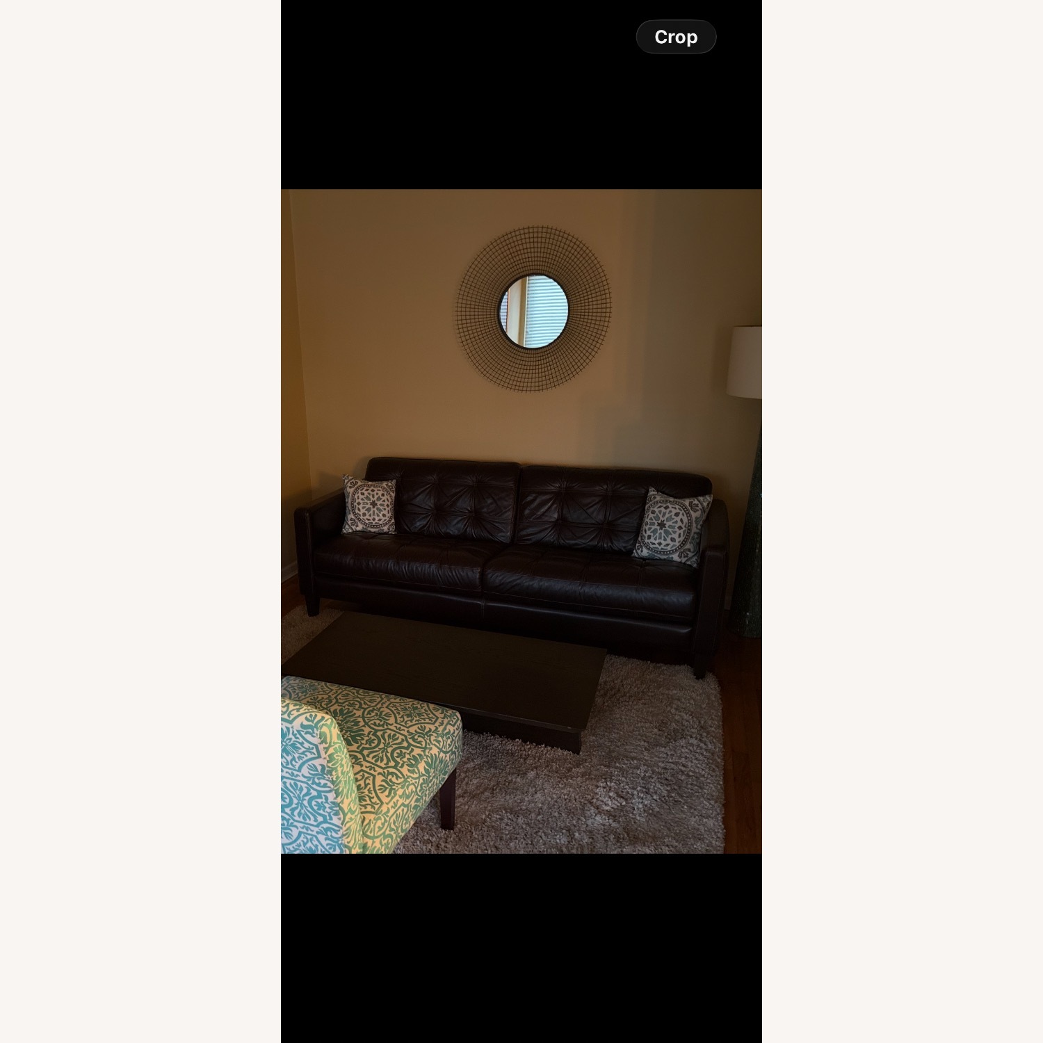 Macy’s Pezley Tufted Brown Leather Sofa  - image-4